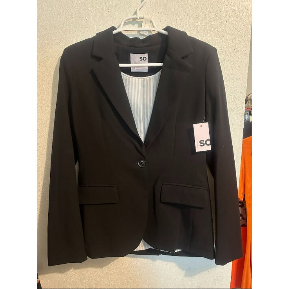 SO Black Blazer • Casual Office Jacket • Stretch Single-Button Blazer